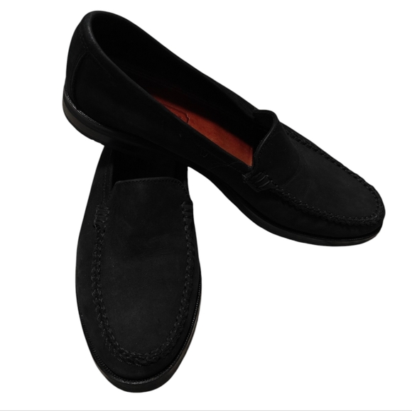 COACH Black Suede Loafers Shoes Women’s Size 7.5 J209 Made in Italy - Picture 1 of 15